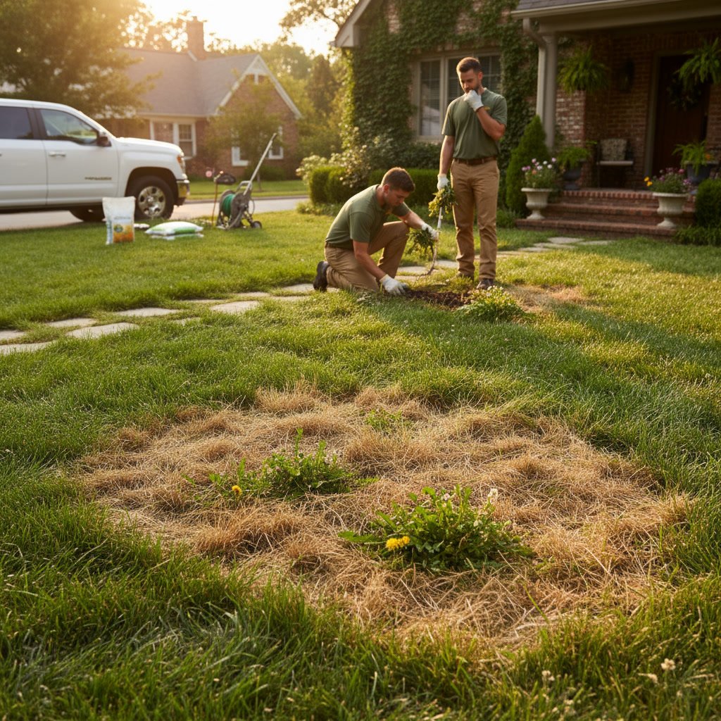 healthy green lawn showing professional lawn care results