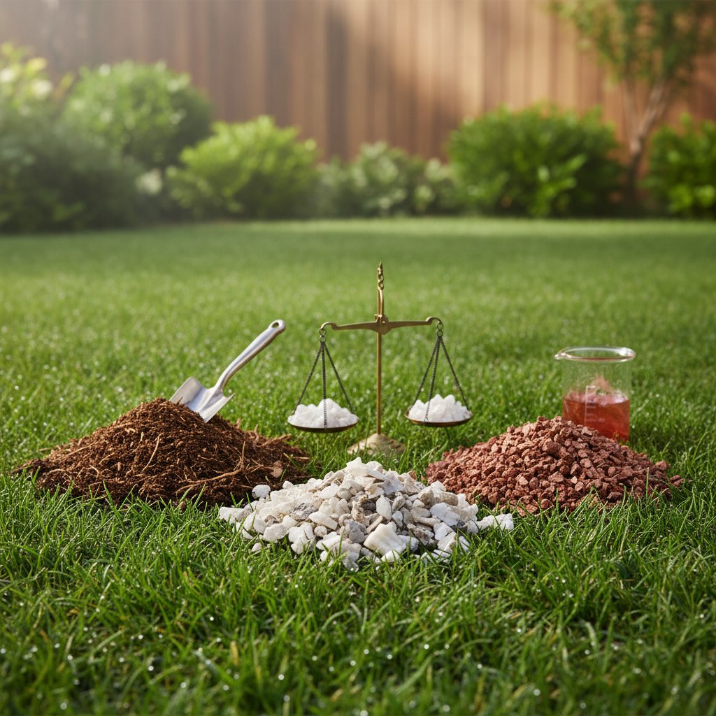 Professional spreader applying granular fertilizer evenly across residential lawn