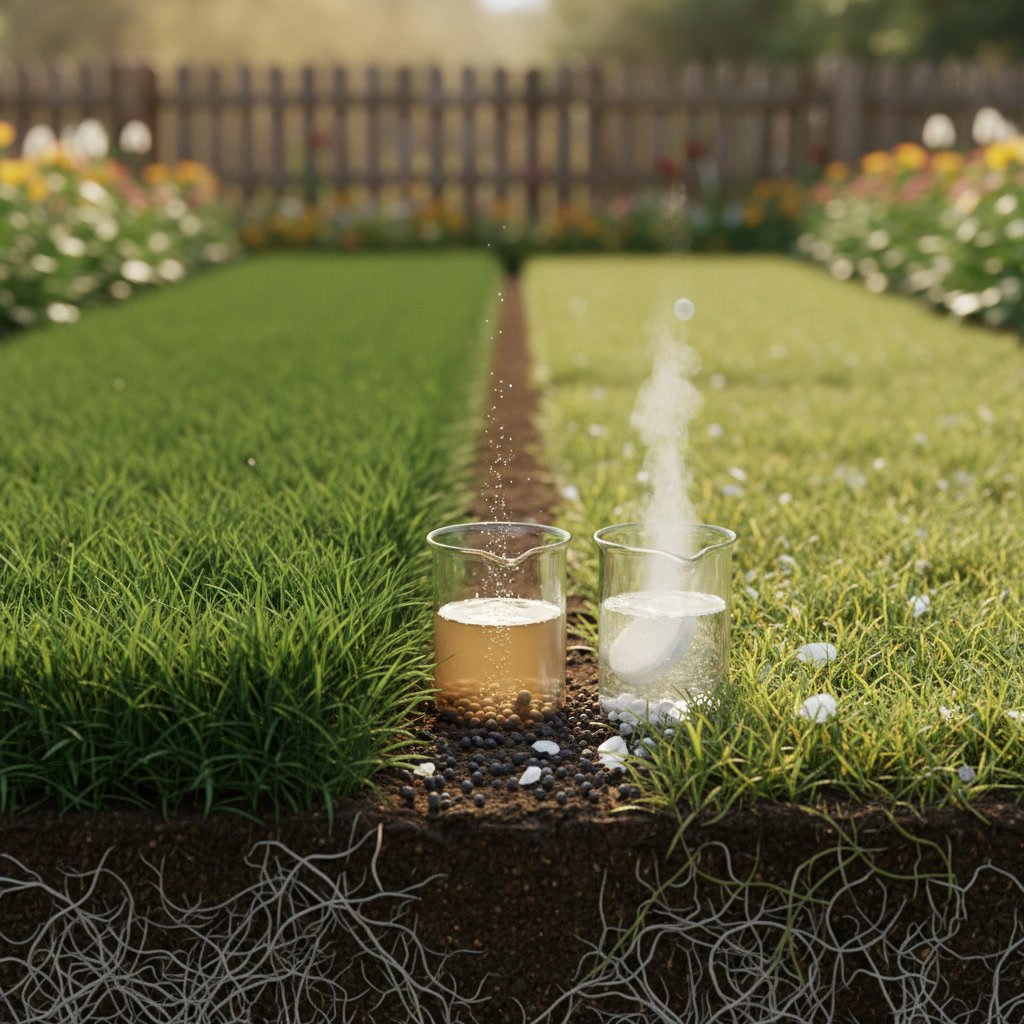 Vibrant green lawn showing results of proper fertilization and nutrient management